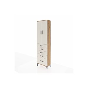 Arges Dolap 2 Raflı 5 Çekmeceli Tek Askılı 60x30x221 Çam-aytaşı