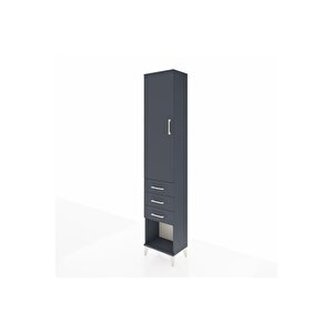 Arges Dolap 3 Raflı 3 Çekmeceli Tek Kapaklı 44x30x221 Antrasit-antrasit