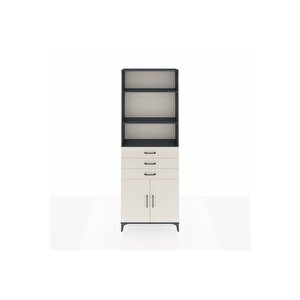 Arges Dolap 4 Raflı 3 Çekmeceli 2 Kapaklı 88x30x243 Antrasit-aytaşı