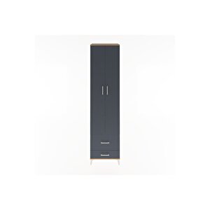 Hyperion Dolap 5 Raflı 2 Çekmeceli 2 Kapaklı 60x44x243 Çam-antrasit