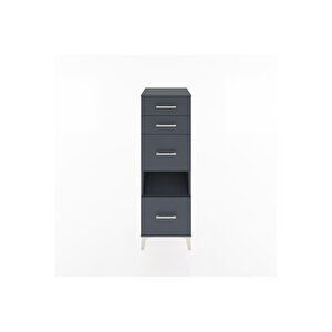 Hyperion Dolap Tek Raflı 4 Çekmeceli 44x44x134 Antrasit-antrasit