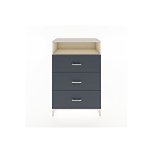 Hyperion Dolap Tek Raflı 3 Çekmeceli 88x44x134 Aytaşı-antrasit