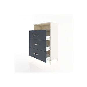 Hyperion Dolap Tek Raflı 3 Çekmeceli 88x44x134 Aytaşı-antrasit