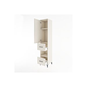 Hyperion Dolap 3 Raflı 2 Çekmeceli Tek Askılı 44x44x221 Aytaşı-aytaşı