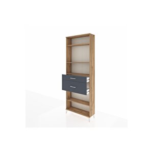 Arges Dolap 4 Raflı 2 Çekmeceli 88x30x243 Çam-antrasit