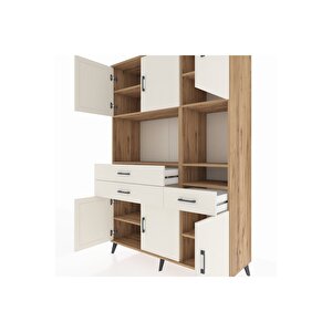 Hyperion Gardrop 9 Raflı 3 Çekmeceli 6 Kapaklı 132x44x195 Çam-aytaşı