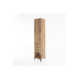 Hyperion Dolap 2 Raflı 3 Çekmeceli Tek Kapaklı 44x44x221 Çam-çam