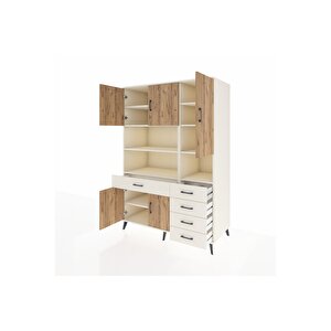 Kronos Dolap 9 Raflı 5 Çekmeceli 5 Kapaklı 132x59x195 Aytaşı-çam/aytaşı