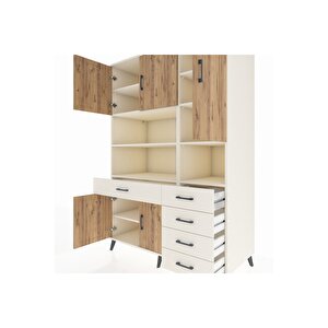 Kronos Dolap 9 Raflı 5 Çekmeceli 5 Kapaklı 132x59x195 Aytaşı-çam/aytaşı