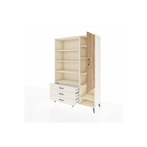 Hyperion Dolap 9 Raflı 3 Çekmeceli Tek Kapaklı  132x44x195 Aytaşı-çam/aytaşı