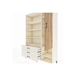 Hyperion Dolap 9 Raflı 3 Çekmeceli Tek Kapaklı  132x44x195 Aytaşı-çam/aytaşı