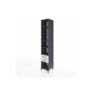 Hyperion Dolap 5 Raflı 2 Çekmeceli 44x44x243 Antrasit-aytaşı