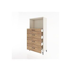 Hyperion Dolap Tek Raflı 4 Çekmeceli 88x44x182 Aytaşı-çam