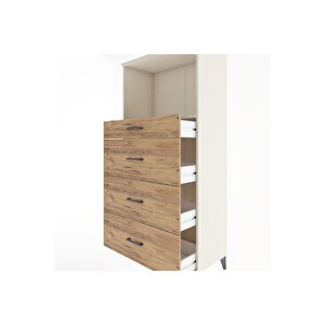 Hyperion Dolap Tek Raflı 4 Çekmeceli 88x44x182 Aytaşı-çam