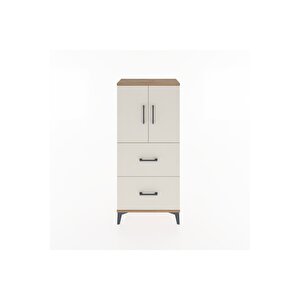 Hyperion Dolap Tek Raflı 2 Çekmeceli 2 Kapaklı 60x44x134 Çam-aytaşı
