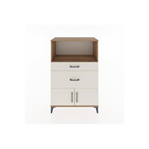 Hyperion Dolap Tek Raflı 2 Çekmeceli 2 Kapaklı 88x44x134 Çam-aytaşı