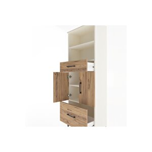 Arges Dolap 4 Raflı 2 Çekmeceli 2 Kapaklı 60x30x163 Aytaşı-çam