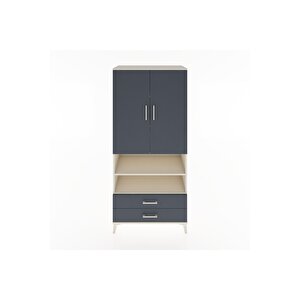 Hyperion Dolap 5 Raflı 2 Çekmeceli 2 Kapaklı 88x44x195 Aytaşı-antrasit