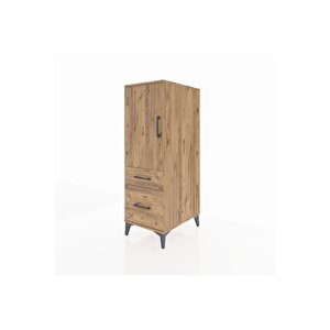Kronos Dolap 2 Raflı 2 Çekmeceli Tek Kapaklı 44x59x134 Çam-çam