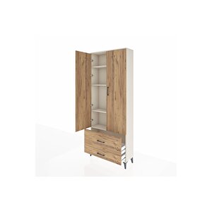 Arges Dolap 4 Raflı 2 Çekmeceli 2 Kapaklı 88x30x221 Aytaşı-çam