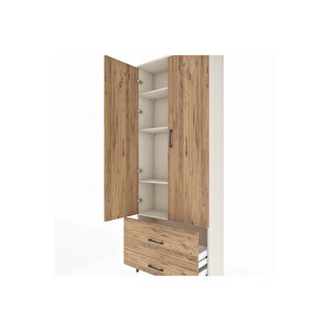 Arges Dolap 4 Raflı 2 Çekmeceli 2 Kapaklı 88x30x221 Aytaşı-çam