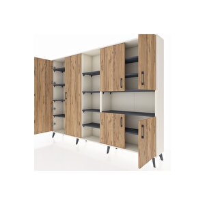 Arges Dolap 13 Raflı 6 Kapaklı 220x30x163 Aytaşı-çam/antrasit