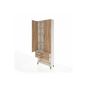 Arges Dolap 4 Raflı 2 Çekmeceli 2 Kapaklı 88x30x243 Aytaşı-çam