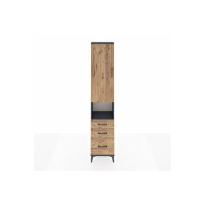 Arges Dolap 3 Raflı 3 Çekmeceli Tek Askılı 44x30x221 Antrasit-çam