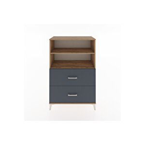 Hyperion Dolap 2 Raflı 2 Çekmeceli 88x44x134 Çam-antrasit