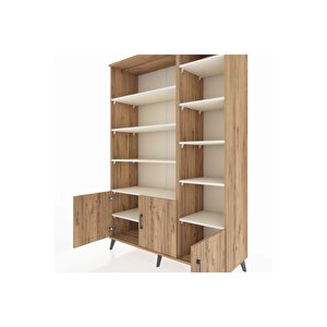 Hyperion Dolap 10 Raflı 3 Kapaklı 132x44x195 Çam-çam/aytaşı