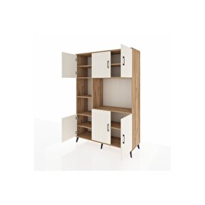 Hyperion Dolap 9 Raflı 6 Kapaklı 132x44x195 Çam-aytaşı/çam