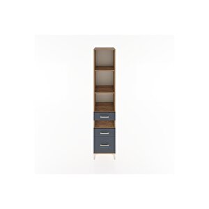 Hyperion Dolap 4 Raflı 3 Çekmeceli 44x44x221 Çam-antrasit