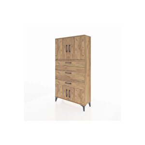 Arges Dolap 2 Raflı 3 Çekmeceli 4 Kapaklı 88x30x163 Çam-çam