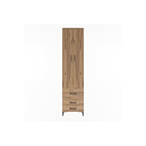 Arges Dolap 4 Raflı 3 Çekmeceli 2 Kapaklı 60x30x243 Çam-çam
