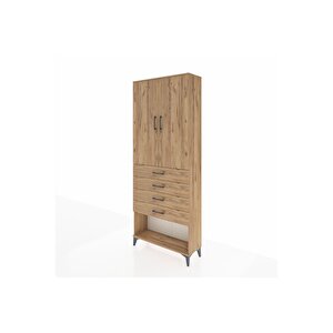 Arges Dolap 2 Raflı 4 Çekmeceli 2 Kapaklı 88x30x221 Çam-çam