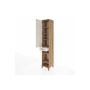 Hyperion Dolap 6 Raflı Tek Çekmeceli Tek Kapaklı 44x44x243 Çam-aytaşı