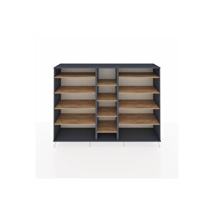 Hyperion Dolap 11 Raflı  220x44x163 Antrasit-antrasit/çam