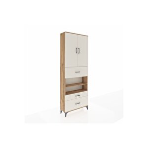 Arges Dolap 5 Raflı 3 Çekmeceli 2 Kapaklı 88x30x243 Çam-aytaşı