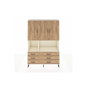 Hyperion Gardrop 6 Raflı 6 Çekmeceli 3 Kapaklı 132x44x195 Aytaşı-çam