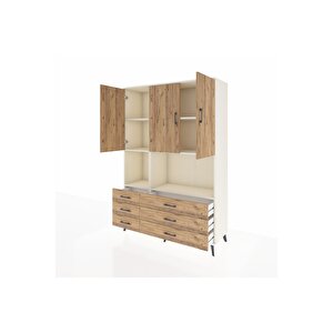 Hyperion Gardrop 6 Raflı 6 Çekmeceli 3 Kapaklı 132x44x195 Aytaşı-çam