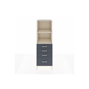 Kronos Dolap 2 Raflı 4 Çekmeceli 60x59x182 Aytaşı-antrasit