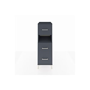 Kronos Dolap Tek Raflı 3 Çekmeceli 44x59x134 Antrasit-antrasit