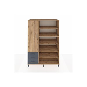 Kronos Dolap 9 Raflı 3 Çekmeceli 3 Kapaklı 132x59x195 Çam-çam/antrasit