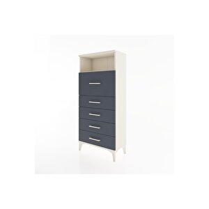 Hyperion Dolap Tek Raflı 5 Çekmeceli 60x44x134 Aytaşı-antrasit