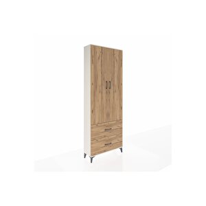 Arges Dolap Tek Raflı 2 Çekmeceli Tek Askılı 88x30x243 Aytaşı-çam