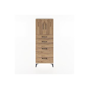 Arges Dolap 2 Raflı 4 Çekmeceli 2 Kapaklı 60x30x163 Aytaşı-çam