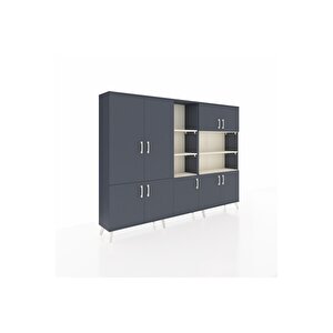 Arges Dolap 14 Raflı 9 Kapaklı 220x30x163 Antrasit-antrasit/aytaşı