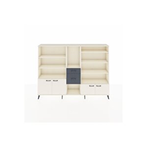 Arges Dolap 10 Raflı 2 Çekmeceli 4 Kapaklı 220x30x163 Aytaşı-aytaşı/antrasit