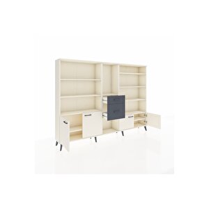 Arges Dolap 10 Raflı 2 Çekmeceli 4 Kapaklı 220x30x163 Aytaşı-aytaşı/antrasit