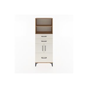 Arges Dolap 3 Raflı 3 Çekmeceli 2 Kapaklı 60x30x163 Çam-aytaşı